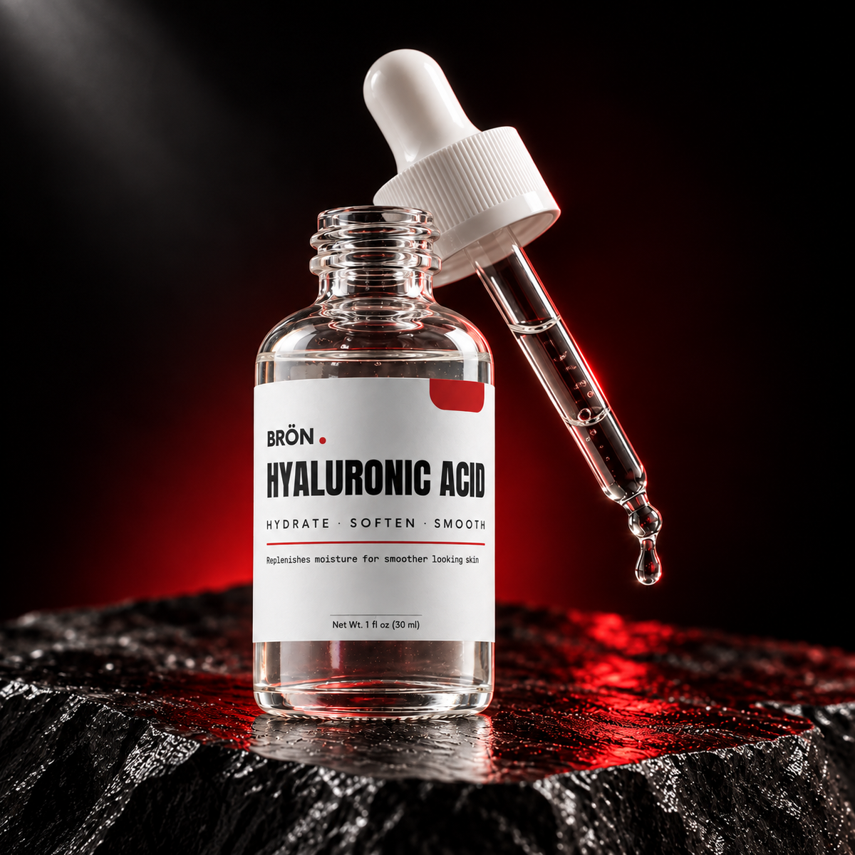 HYALURONIC ACID clear serum and glass dropper